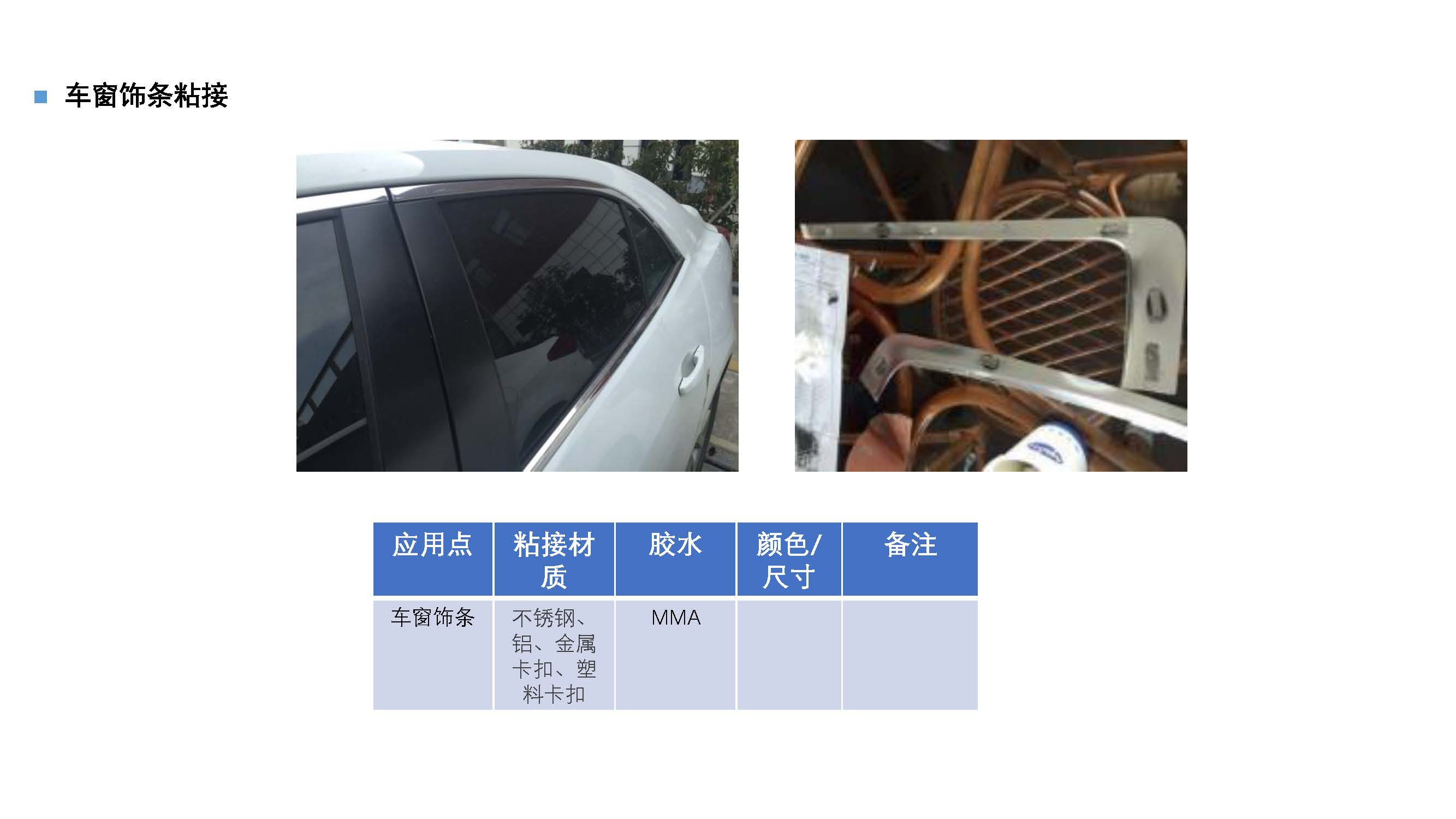 汽車內(nèi)外飾件粘接應(yīng)用